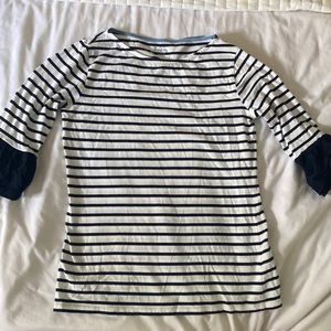 Boden long sleeved top with navy & white stripes